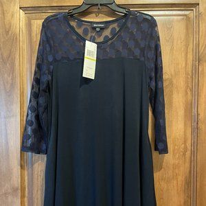 Nina Leonard Illusion High Low Swing Dress